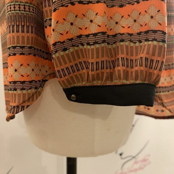 Black Rainn Peasant Elastic Neck Pullover. Size Small. Semi Sheer. Boho. B42 - Picture 4 of 7